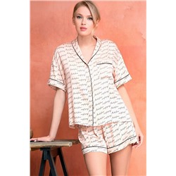 Пижама бежевая с футболкой и шортами 3315TBD