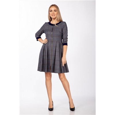 Lady Style Classic 1728/1 синий_с_серым, Платье