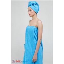 Женский махровый банный комплект (парео на пуговицах и чалма) К-26 (62)