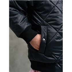 Бомбер демисезонный для девочки "Тренд" черный