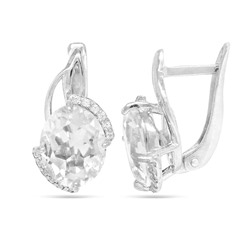 Серьги из серебра горный хрусталь, СПН4-2-192