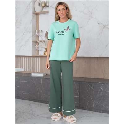 Футболка с принтом свободная эластичная из премиального хлопка