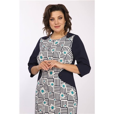 Lady Style Classic 1168 темно-синий_с_молочным, Платье