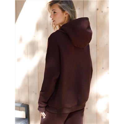 Худи среднего объема из футера трехнитики c начесом