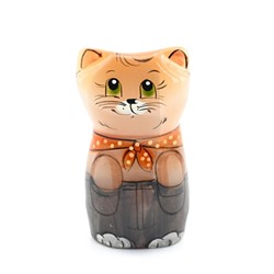 Скульптура из селенита "Кот пионер" 40*22*67мм.