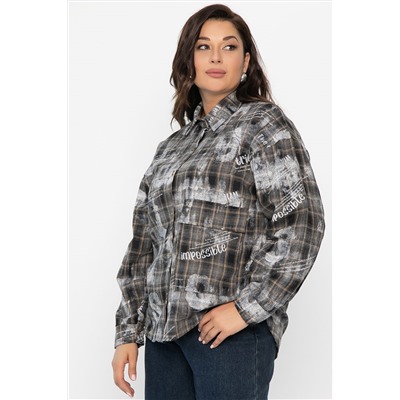 Рубашка хлопковая Шэрри (серо-коричневая) Б14307-18М