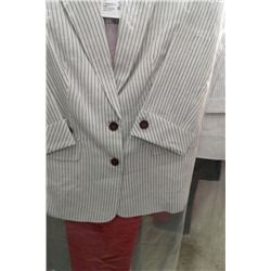 Ольга Стиль С-707/1 полоска_малина, Брюки,  Блуза,  Жакет