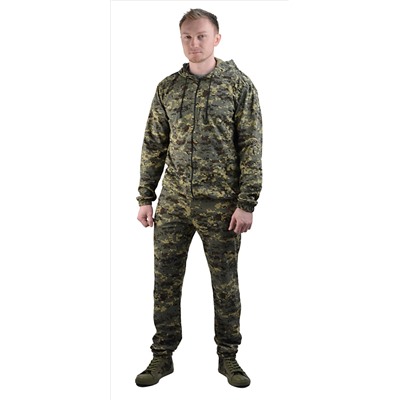 Костюм трикотажный "ТИР-3" серо-зеленая цифра (куртка + брюки 100%х/б)