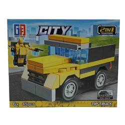 Конструктор City 2в1 Трансформер Грузовик 45дет. 14*11,5см / коробка 123-538