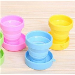 Складной силиконовый стаканчик с крышкой, 170мл