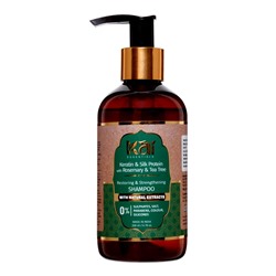 KERATIN & SILK PROTEIN WITH ROSEMARY & TEA TREE Restoring & Strengthening Shampoo, Kai Essentials (КЕРАТИН И ПРОТЕИН ШЕЛКА С РОЗМАРИНОМ И ЧАЙНЫМ ДЕРЕВОМ восстанавливающий и усиливающий шампунь, Каи Эссеншиалс), 200 мл.