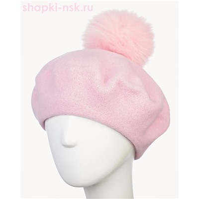 Берет фетр флис Помпон 115 Берет женский флис (58-59)