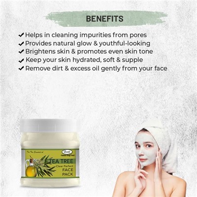 TEA TREE Face Pack, Luster (ЧАЙНОЕ ДЕРЕВО маска для лица, Ластер), 500 мл.