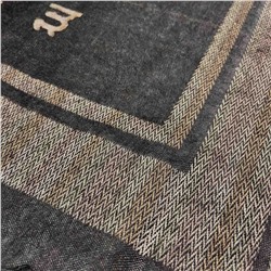 Тёплый индийский палантин С ПЕНДЖАБСКИМ АЛФАВИТОМ, цвет ЧЕРНЫЙ (размер 200 см. х 90 см.), 1 шт.