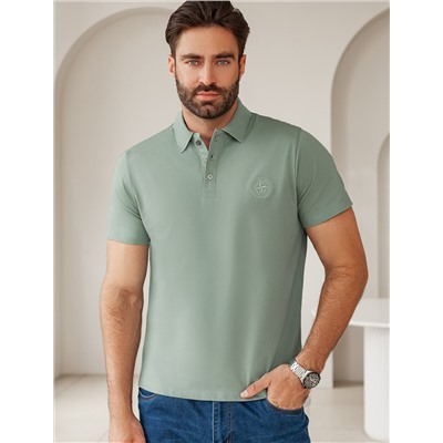 Футболка-поло из фактурного трикотажа