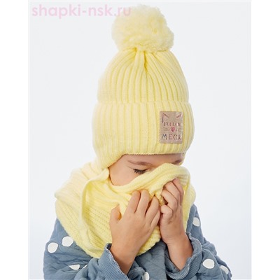 22-47-F Комплект для девочки (шапка+снуд) (50-52)
