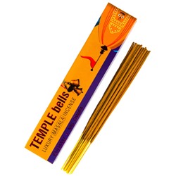 Temple Bells Luxury Masala Incense PATCHOULI + NAG CHAMPA, Namaste India (Лакшери масала благовония ПАЧУЛИ И НАГ ЧАМПА, Намасте Индия), уп. 15 г.