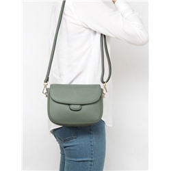 Сумка женская натуральная кожа GU 2023-Q 23,  1отд,  плечевой ремень,  серо-зеленый 257299