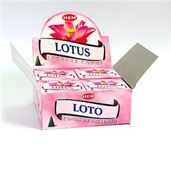 Hem Incense CONES LOTUS (Благовония конусы ЛОТОС, Хем), уп. 10 конусов.