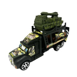 Автовоз Военный (инерцион.) + танк + ракетн.установка  20*13см / пакет 3028-1