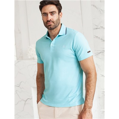 Футболка-поло из фактурного трикотажа