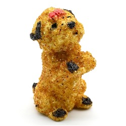 Фигурка покрытая янтарной крошкой собачка2 подарочная 37*50*65мм