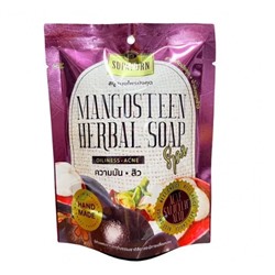 MANGOSTEEN Spa Herbal Soap, Supaporn (МАНГОСТИН спа мыло ручной работы в мешочке из люфы, Супапорн), 70 г.