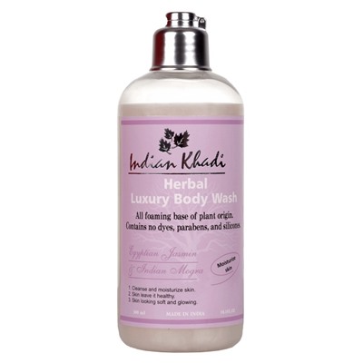 Herbal Body Wash JASMINE & MOGRA, Indian Khadi (Травяной ГЕЛЬ для душа ЖАСМИН И МОГРА, для Мягкой и сияющей кожи, Индиан Кхади), 300 мл.