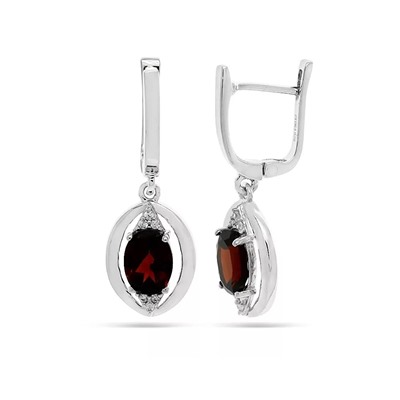Серьги из серебра гранат, Зоря