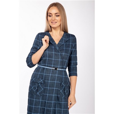 Lady Style Classic 1316 синие_тона_клетка, Платье