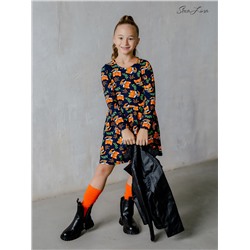 Платье Эля лисы на синем