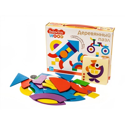 Деревянный пазл 40 элементов Baby Toys Wood