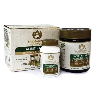 AMRIT KALASH Maharishi Ayurveda (АМРИТ КАЛАШ, аюрведический комплекс, Махариши Аюрведа), 60 таб + 600 г.