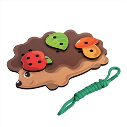 Деревянная шнуровка для детей «Ежик» Baby Toys