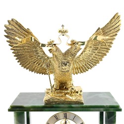 Каминные часы из нефрита "Двуглавый Орел" 305*155*490мм.