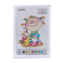 Набор д/вышивания крестиком Mazari  20*29см 10дизайнов (схема,канва с рис.,игла,нитки) M-11885
