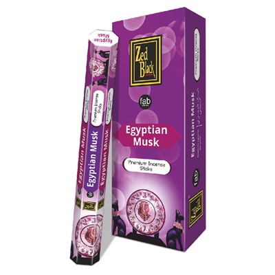 EGYPTIAN MUSK fab series Premium Incense Sticks, Zed Black (ЕГИПЕТСКИЙ МУСК премиум благовония палочки, Зед Блэк), уп. 20 палочек.