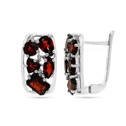Серьги из серебра гранат, Кайла