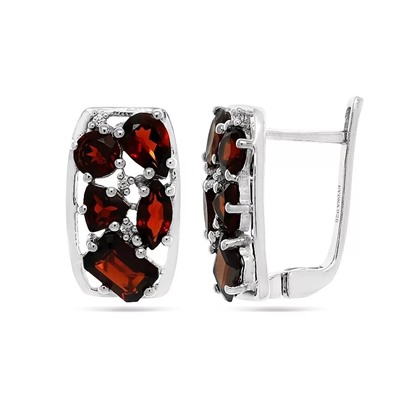 Серьги из серебра гранат, Кайла