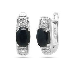Серьги из серебра сапфир корунд, Фелиса