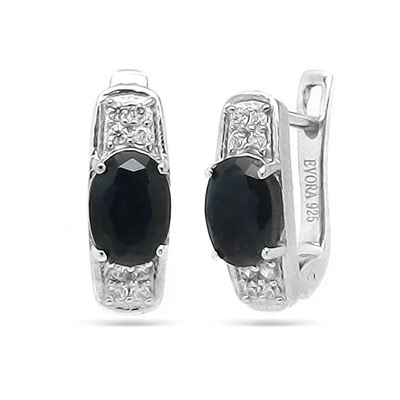Серьги из серебра сапфир корунд, Фелиса