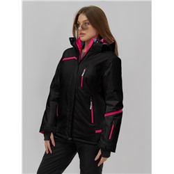 Горнолыжный костюм женский зимний черного цвета 07091Ch