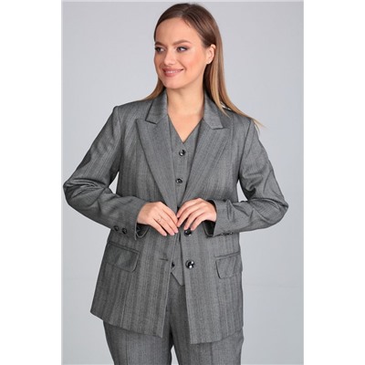 Mubliz 004 серая_полоска, Брюки,  Жакет,  Жилет