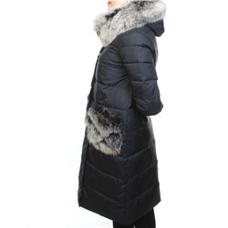 9091 Пальто зимнее женское (холлофайбер, натуральный мех чернобурки) размер S - 42 российский