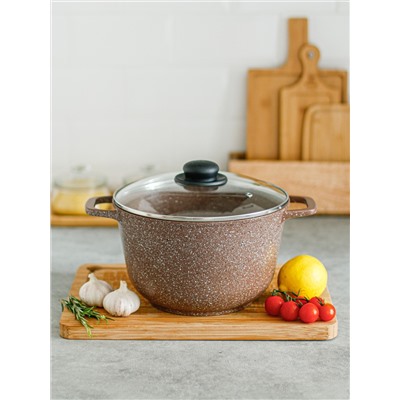 Кастрюля из литого алюминия со стеклянной крышкой, 5л (6шт)