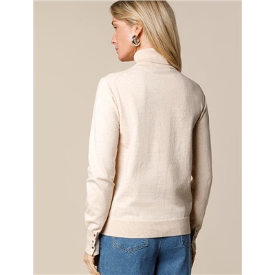 Водолазка тонкой вязки из хлопка с нейлоном