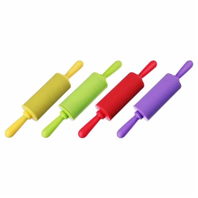 Скалка мини силикон пластик, 23х4см 4 цвета 891-324