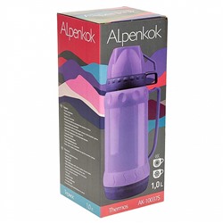 Термос со стеклянной колбой 1 л Alpenkok AK-10037S лавандовый