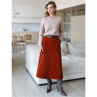 Юбка  из эластичного микро-вельвета