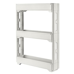 Этажерка Keeplex Regular на колесиках трехсекционная узкая 53,7х13,8х71 см KL383812048 белое облако